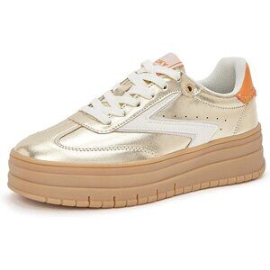 Women's Gold   Classic Fashion Sneakers Faux Leather Comfy Breathable Shoes